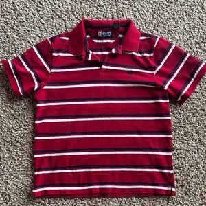 Chaps Men’s Polo Shirt in Red and Navy Stripes
